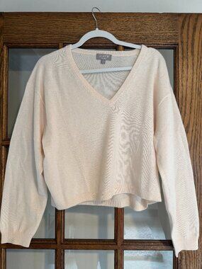 J. Crew Cashmere Relaxed Cropped V-neck Sweater